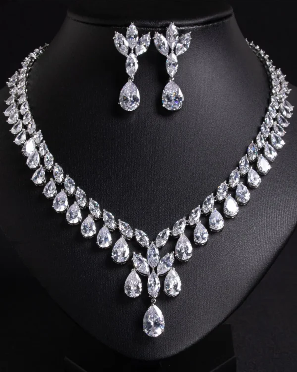18K solid gold lab-grown diamond IGI luxury evening dress necklace set 925 silver moissanite custom wholesale