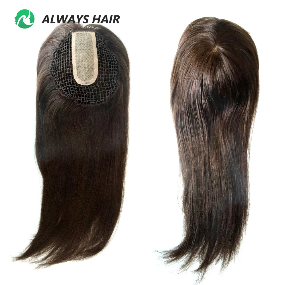 TP27 - High Quality Integration Fish Net Hair Pieces Woman Toupee Silk Top Topper Chinese Cuticle Remy Human Hair - Image 2