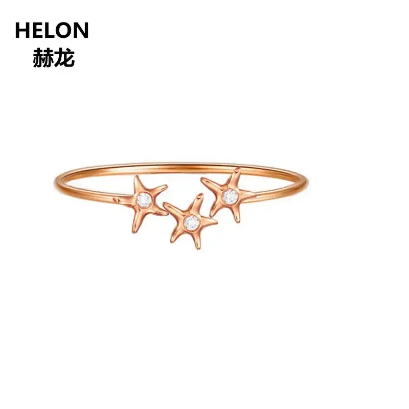 Natural Diamonds Engagement Ring Solid 14k Rose Gold Women Wedding Ring Anniversary Band Valentine Girl Women Jewelry Gift