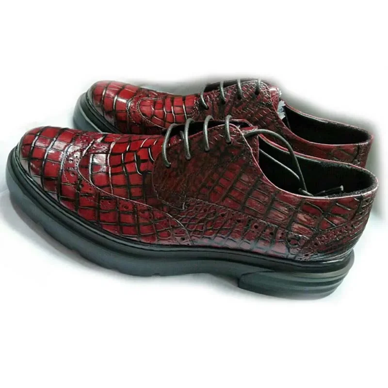 tianxin men crocodile leather shoes crocodile bottom thick Rubber soles leisure travel business - Image 2