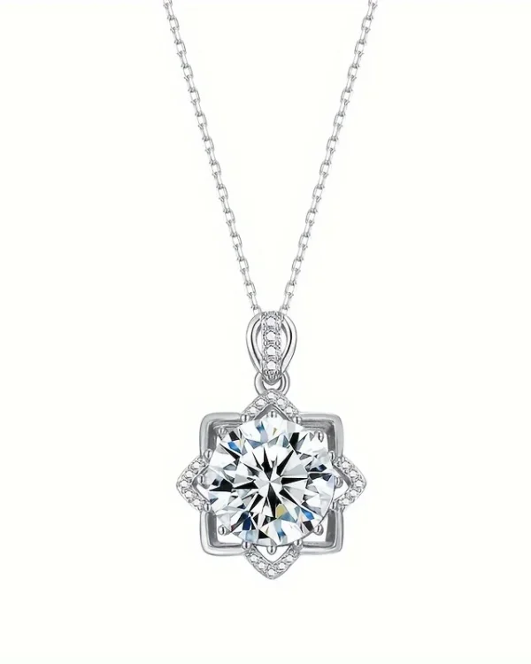 1pc S925 Silver Pendant Inlaid with 10 Carats of Moissanite, Comes with a Silver Necklace Set, in Street Style and Hip - hop Sty