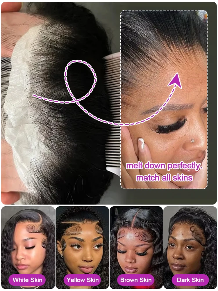 300% Density 40 50 Inch Deep Wave 13x6 360 HD Lace Front Human Hair Wigs Loose Water Curly Lace Frontal Wig Human Hair For Women - Image 4