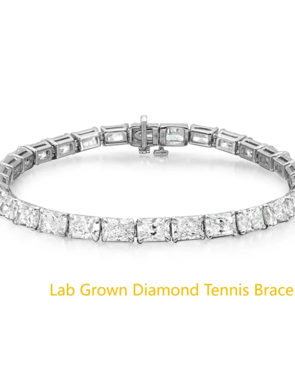 Prong Set Radiant Cut Lab Grown Diamond Tennis Bracelet Platinum 950 0.5CT Each Stone DEF VS-VVS Diamond Bracelet For Men&Women
