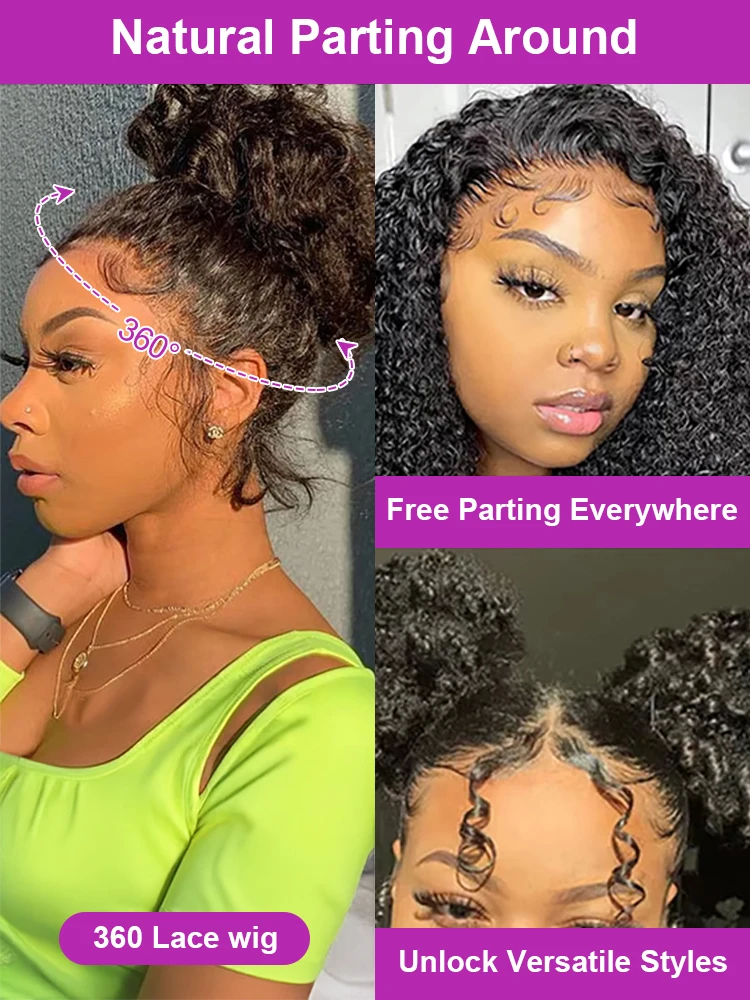 300% Density 40 50 Inch Deep Wave 13x6 360 HD Lace Front Human Hair Wigs Loose Water Curly Lace Frontal Wig Human Hair For Women - Image 3