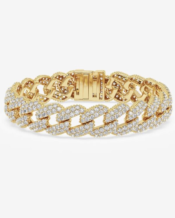 16 ctw Round Lab Grown Diamond Cuban Link Bracelet - 8.75 Inches